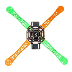 F450 tri colour quadcopter frame in green and orange