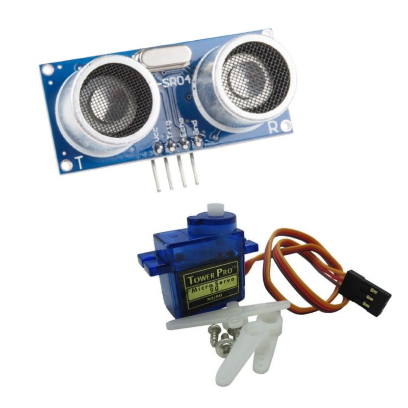 sg90 motor with ultrasonic sensor module