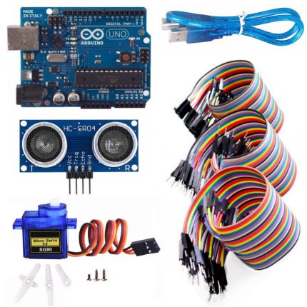 arduino uno r3 with ultrasonic sensor and sg90 motor and jumper wire 120pcs