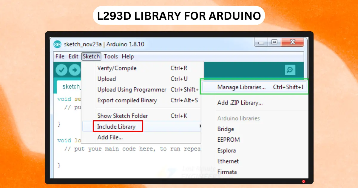L293D library for Arduino